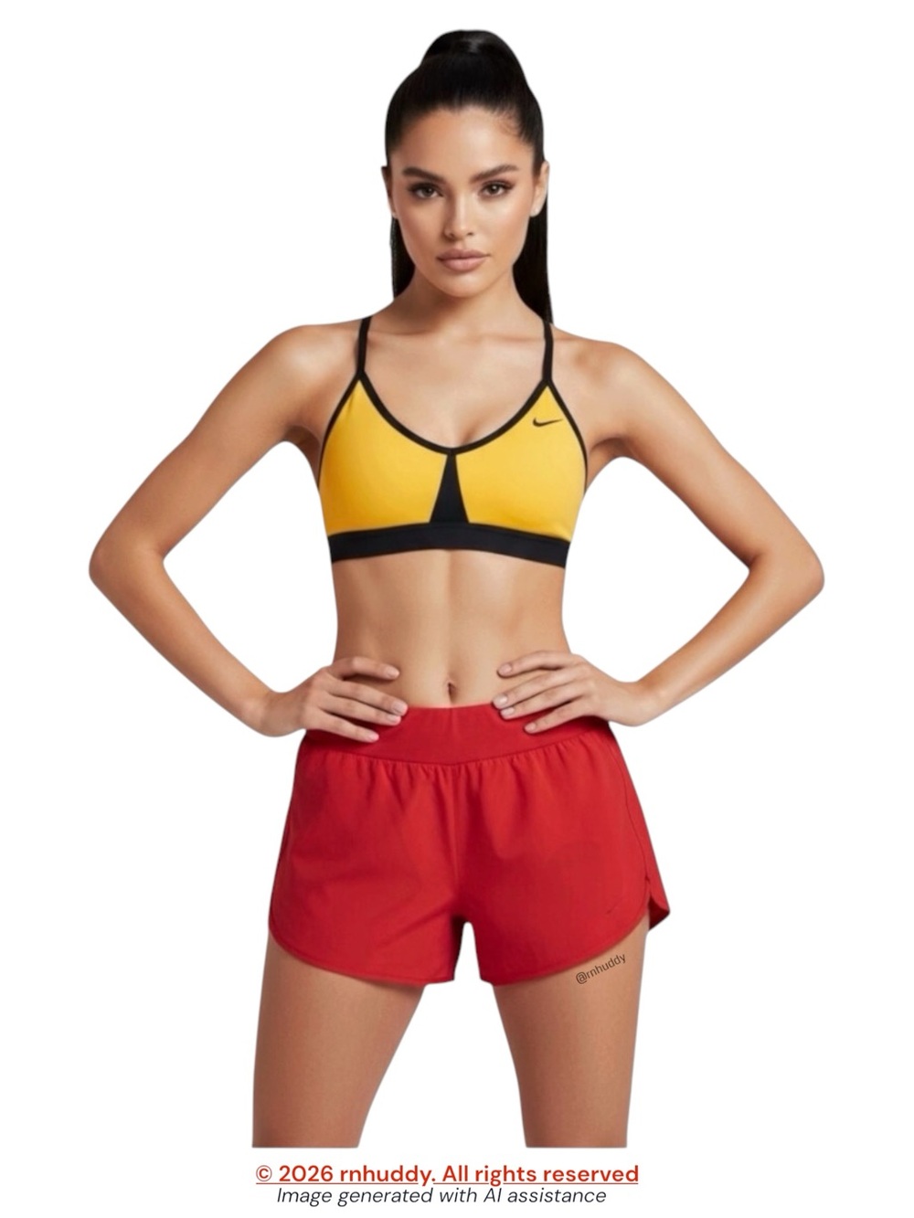HeyNuts S red running shorts